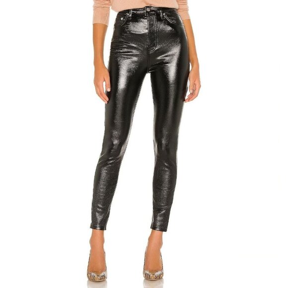 Free People Phoenix Coated Skinny Jean Black Size 27 - Picture 1 of 11